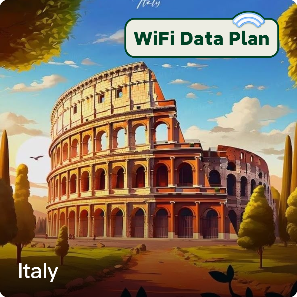 イタリアのWiFiデータプラン – 旅行用ポータブルWiFiデータ購入 1日~30日
