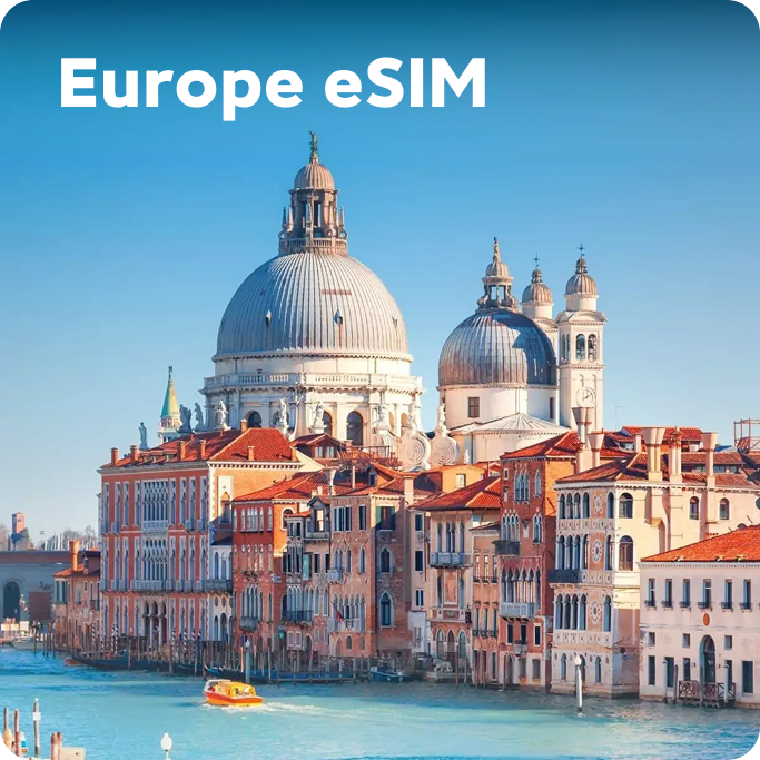 ヨーロッパ向け5G/4G旅行用eSIM(観光客向け)|日常使いに最適な高速無制限データ