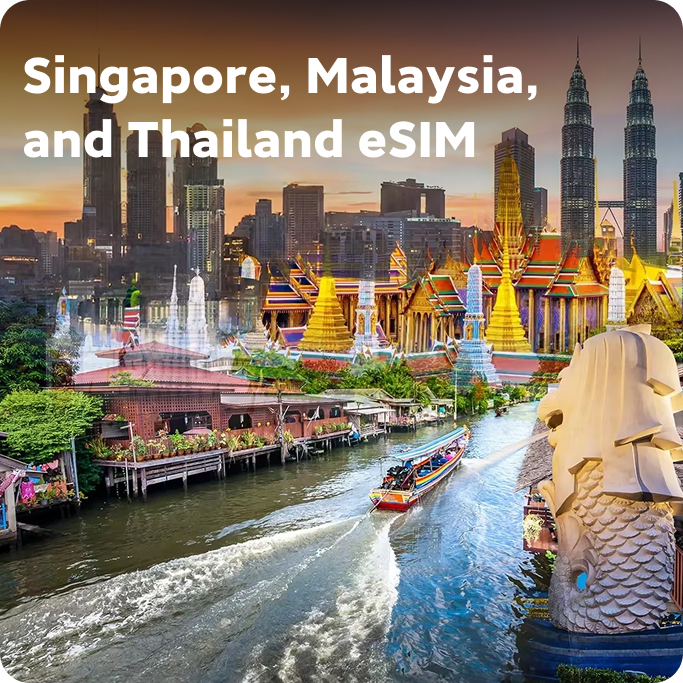 Singapore/Malaysia/Thailand Travel eSIM Instant for Tourists | Southeast Asia Regional eSIM