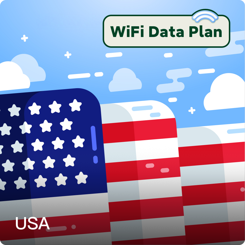 米国WiFiデータプラン – 旅行用ポータブルWiFiデータを1日～365日購入